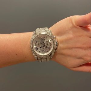 COPY - Michael Kors Oversized Camille Pave Silver Tone Watch